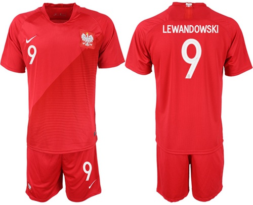 Poland #9 Lewandowski Away Soccer Country Jersey